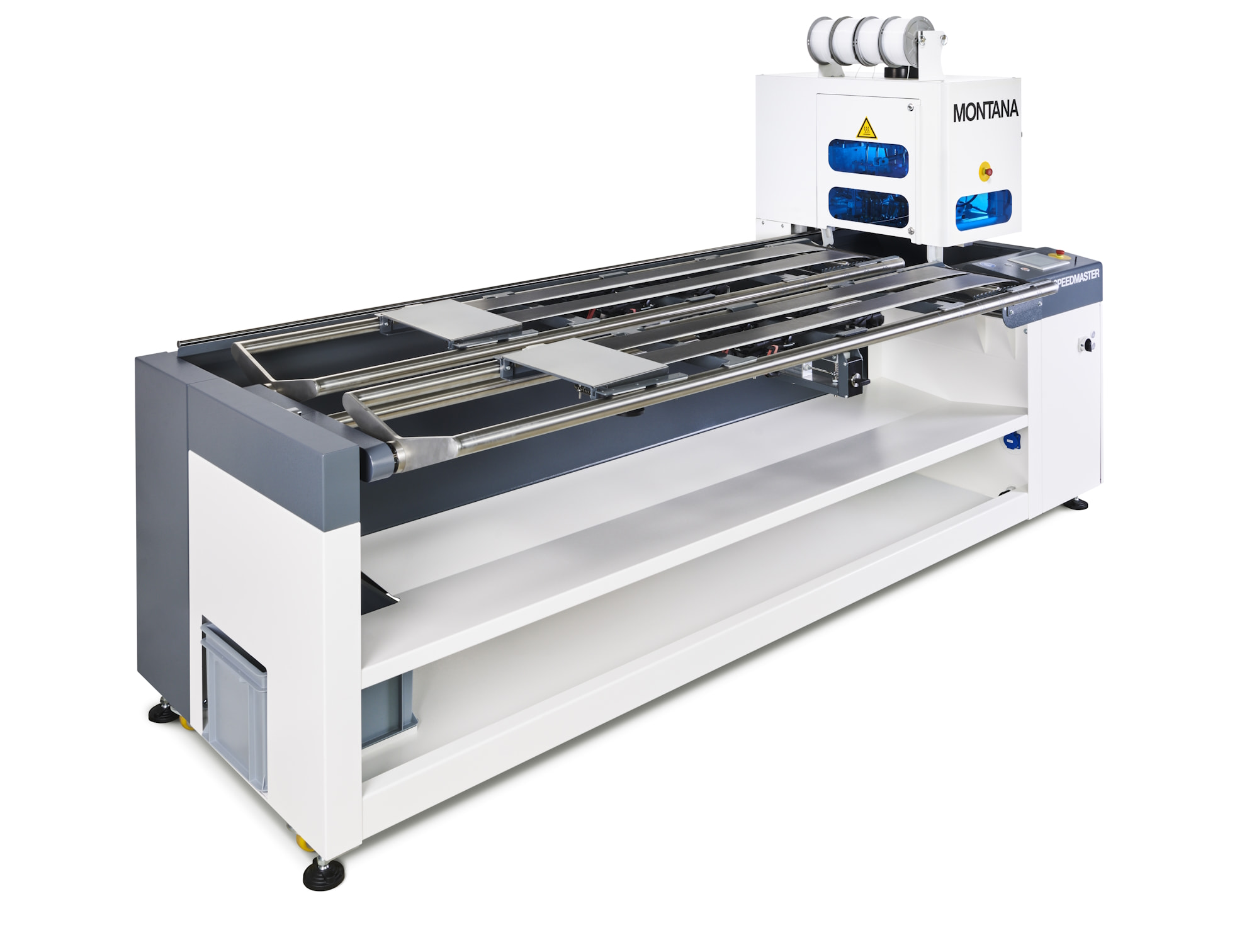 Montana Ski-Service-Automat für Ski-Tuning und -Reparatur in einer Werkstattumgebung.