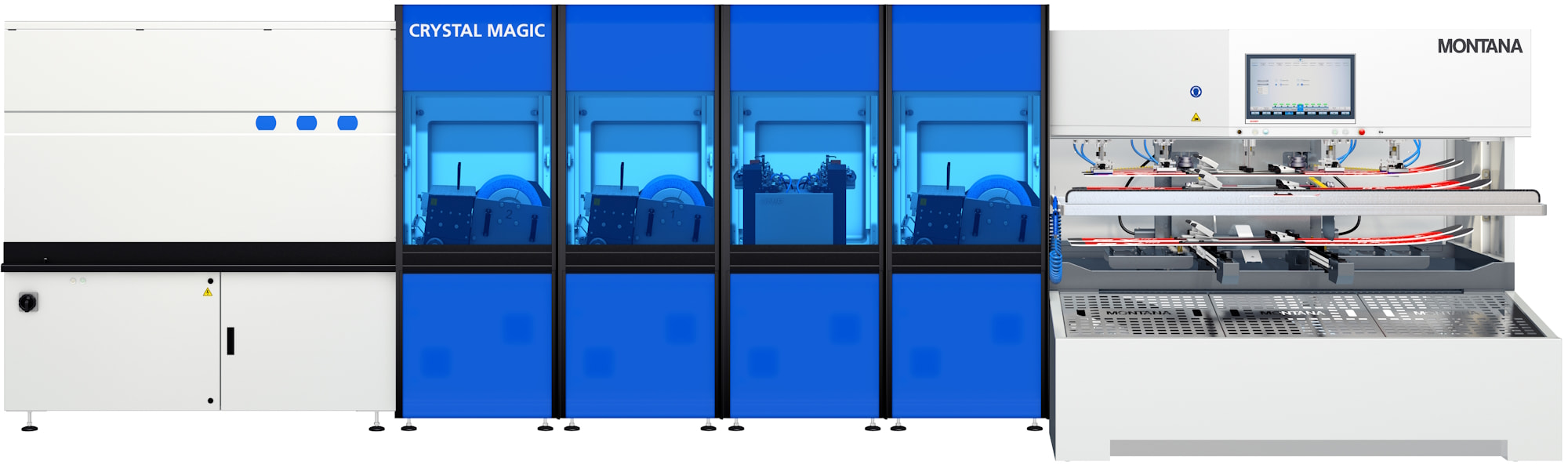 Montana Ski-Service-Automat für Ski-Tuning und -Reparatur in einer Werkstattumgebung.